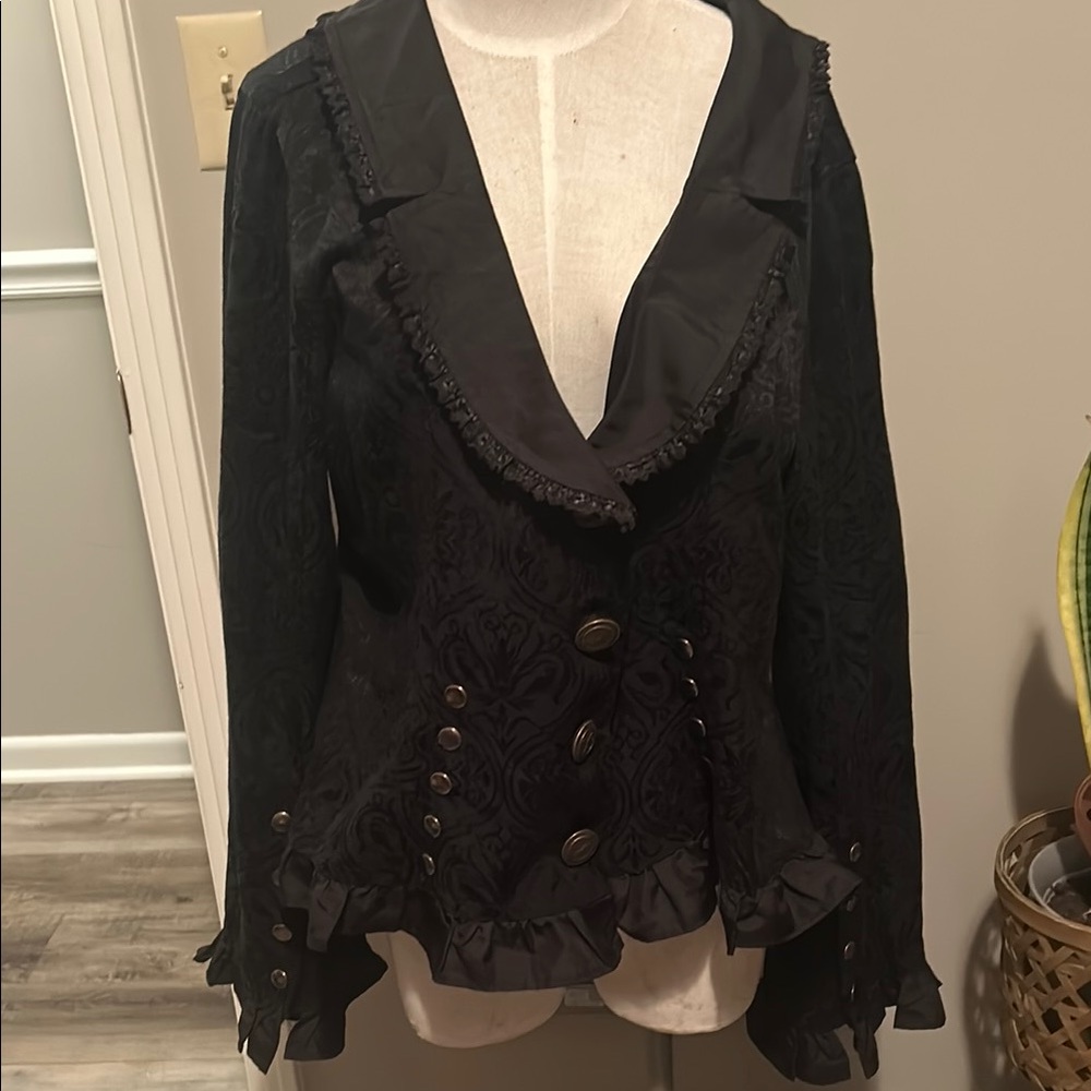 Funhouse Victorian Gothic Steampunk Brocade Blouse